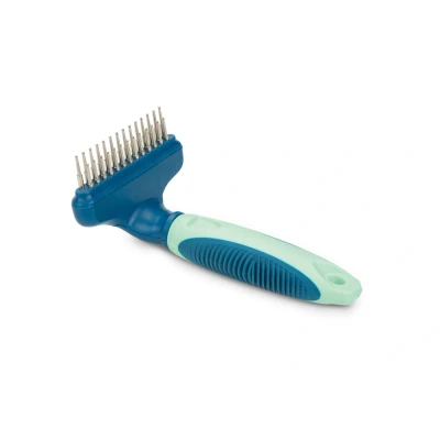Afbeelding van Beeztees roskam met dubbele rij roterende pennen breed. 15 cm
