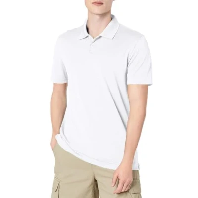 Afbeelding van Amazon Essentials Men&#039;s Sneldrogend golfpoloshirt met slanke pasvorm, Wit, L