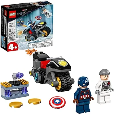 Afbeelding van LEGO Marvel Captain America en Hydra face Off 76189 verzamelbare bouwkit; motorset; Nieuw 2021 (49 stuks)