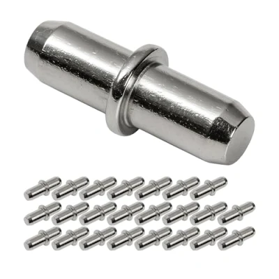 Afbeelding van Universele plankdragers, 24 stuks, plankdragers voor boorgaten met een diameter van 5 mm, pen massief staal, roestvrij, plankdrager, meubels, planksteunen, kast,