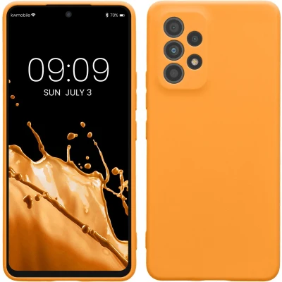 Afbeelding van kwmobile telefoonhoesje geschikt voor Samsung Galaxy A53 5G Hoesje smartphone Precisie camera uitsnede In fruitig oranje