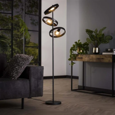 Afbeelding van Hoyz Collection Vloerlamp 3L Hover Charcoal