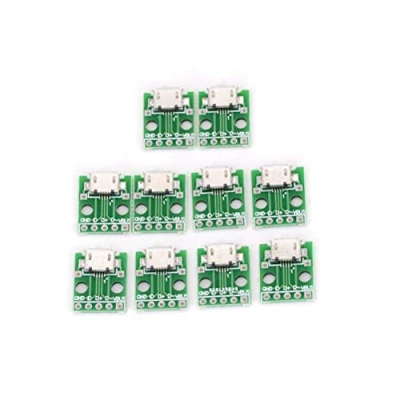 Afbeelding van ICQUANZX 10 stks MICRO USB Naar DIP Adapter 5pin Vrouwelijke Connector B Type PCB Converter Breadboard 01 Switch Board SMT Moederstoel