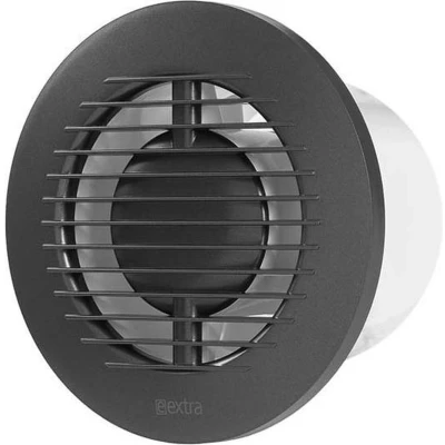 Afbeelding van Badkamerventilator 100 mm rond ANTRACIET basis EA100A