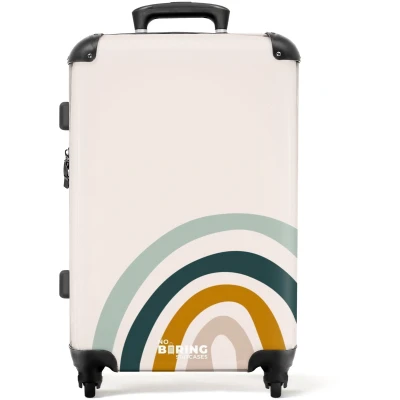 Afbeelding van NoBoringSuitcases.com Grote koffer Kinderkoffer regenboog geschikt voor jongens en meisjes Reiskoffer met 4 wielen XL Trolley op wieltjes 60 liter Bagage rolkoffer groot kinderen Ruimbagage valies 20kg Suitcase medium Reisbagage large