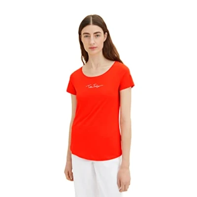 Afbeelding van TOM TAILOR Dames T shirt 1036192, 15612 Fever Red, 3XL
