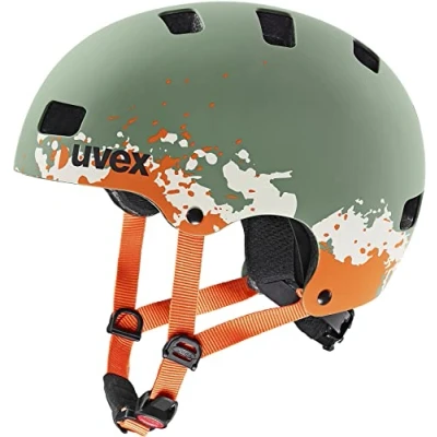 Afbeelding van uvex kid 3 cc robuuste fietshelm voor kinderen individueel passysteem geoptimaliseerde ventilatie moss green sand matt 51 55 cm