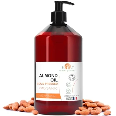 Afbeelding van ORGANISK koldpresset sød mandelolie 100% ren (500 ml)