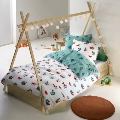 Afbeelding van De Witte Lietaer Dekbedovertrek Fox Katoen Eenpersoons 140 x 220 cm Multi