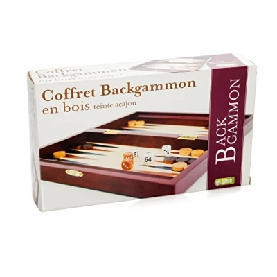 Afbeelding van Smir Backgammon van hout mahoniekleuring denk en strategiespel traditioneel spel speelonderdelen accessoires