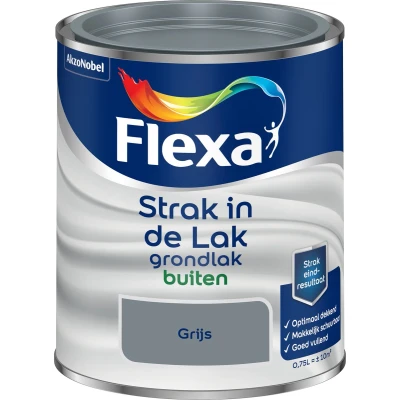 Afbeelding van flexa strak in de lak grondlak buiten grijs 0.75 ltr