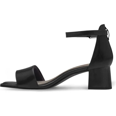 Afbeelding van Tamaris Comfort Sandalen met enkelbandjes, Dames, Maat: 39, Black nappa Leer