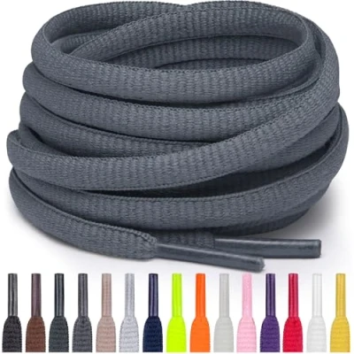 Afbeelding van Miscly Ovale Sport Schoenveters Meerdere Lengtes en Kleuren Beschikbaar (Grijs, 137 cm)