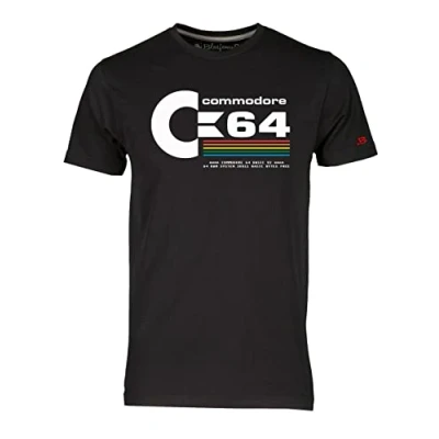 Afbeelding van Blasfemus Heren T shirt Commodore 64 C64 jaren 80 Vintage Nerd, Zwart, XL