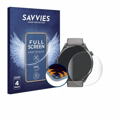 Afbeelding van Savvies Screenprotector voor Hama Smartwatch 9000 Folie Beschermfolie transparant volledig dekking (4 Stuks)