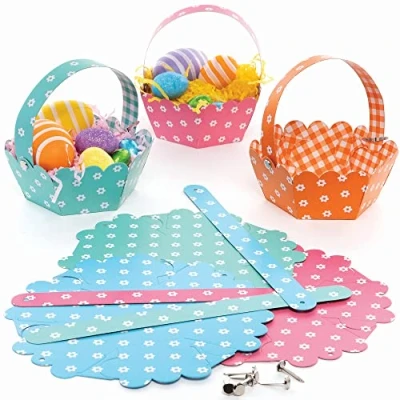 Afbeelding van Baker Ross Spring Basket Kits Pack van 8, Paasmand Craft voor kinderen (FC631)