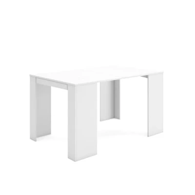 Afbeelding van Skraut Home Uitschuifbare Consoletafel Console table 140 Voor 6 personen Tafel Moderne stijl Wit