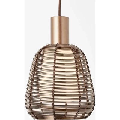 Afbeelding van Brilliant lamp Wallace hanglamp 1 koffie donker aluminium bruin 1x A60, E27, 40 W