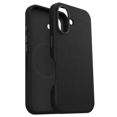 Afbeelding van Apple iPhone 16 MagSafe Hoesje Kunstleder OtterBox Hardcase/Backcover Zwart Telefoonhoesje Shockproof/Valbescherming