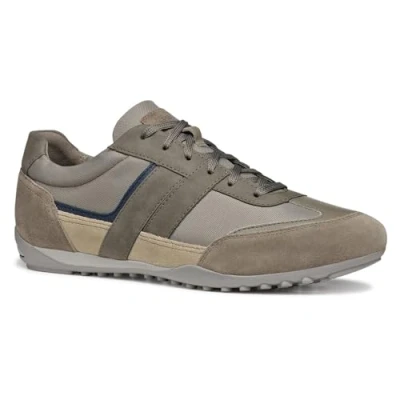 Afbeelding van Geox U Wells Sneakers laag, Heren, Maat: 41, Taupe Leer en textiel