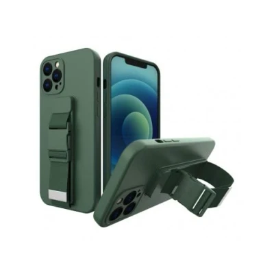 Afbeelding van Touwkoffer gelhoes met ketting lanyard handtas Xiaomi Redmi Note 10 5G / Poco M3 Pro donkergroen