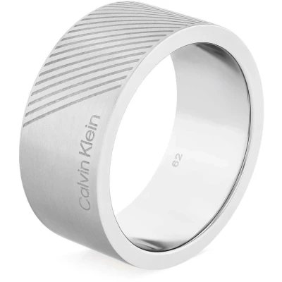 Afbeelding van Calvin Klein CJ35000436F Heren Ring Sieraad Aanschuifring Staal Zilverkleurig 10 mm breed