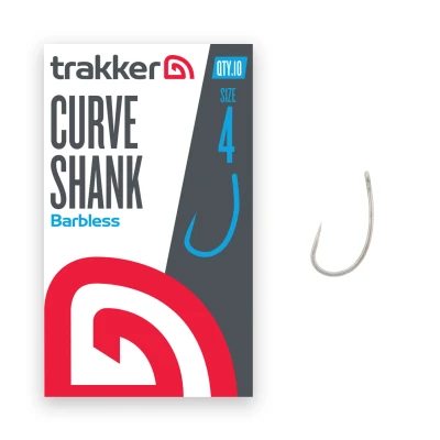 Afbeelding van Trakker Curve Shank Hooks Barbless Haakmaat 4 (10 Stuks) Karperhaken