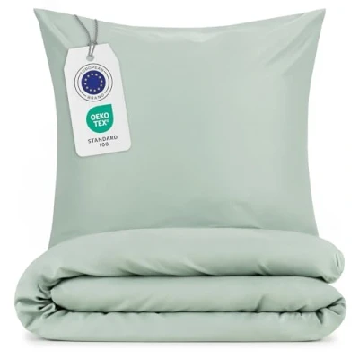 Afbeelding van Blumtal beddengoed 135 x 200cm &amp; kussensloop 80 80cm superzachte dekbedovertrekset, 2&amp;delig, Groen