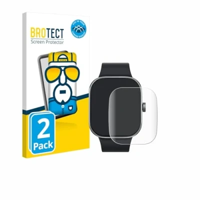 Afbeelding van BROTECT Screenprotector voor Xiaomi Redmi Watch 4 Folie Beschermfolie transparant volledig dekking (2 Stuks)
