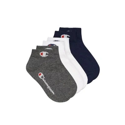 Afbeelding van Champion Core 3PP Quarter sokken voor volwassenen, uniseks, marineblauw, wit, lichtgrijs gemêleerd, 39 42 EU