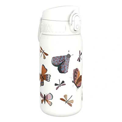 Afbeelding van Ion8 Lekvrije Waterfles Kinderen, Vacuüm Geïsoleerd Staal, Vlinders, 320ml (11oz)