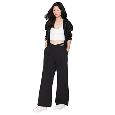 Afbeelding van Trendyol Vrouwen hoge taille wijde pijpen broek, zwart, 64