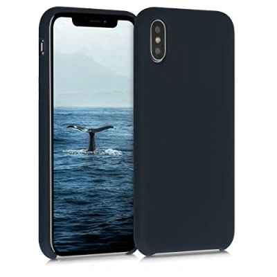 Afbeelding van kwmobile telefoonhoesje compatibel met Apple iPhone X hoesje Zachte case voor smartphone Back cover in bosbesblauw
