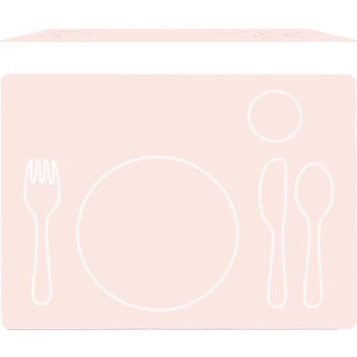 Afbeelding van Montessori Siliconen placemat voor kinderen afwasbaar (zachtroze, 40 x 30 cm)