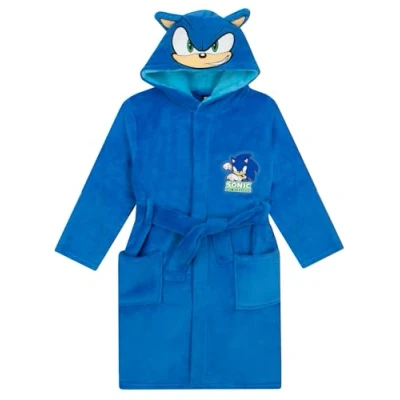 Afbeelding van Sonic The Hedgehog Jongensbadjas Fluffy Met 3D Oortjes Badjassen Voor Kinderen Blauw 152