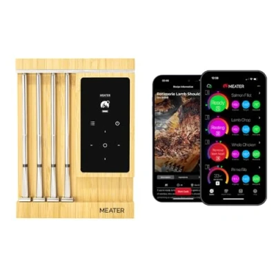 Afbeelding van MEATER Pro XL [Nieuw] Slimme WiFi Vlees Thermometer met Vier Geavanceerde Sondes Draadloze Bluetooth, 550C Open Vlam Grill, Multi Sensor BBQ, Oven, Rookoven, Air Fryer, Friteuse