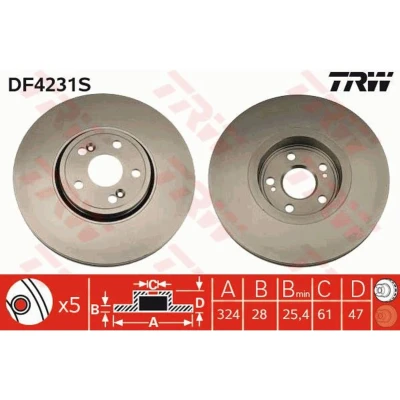 Afbeelding van Trw Remschijf DF4231S