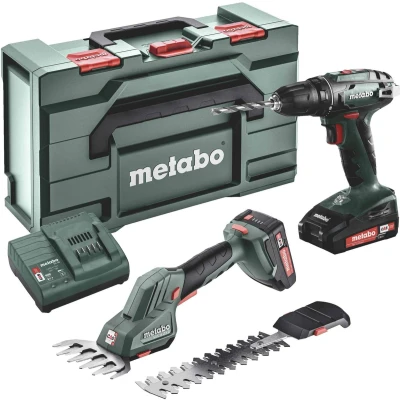 Afbeelding van Metabo Combo Set BS 18 accuboormachine en SGS LTX Q buxus grasschaar, Volt, 2X2AH Li Ion 685186000