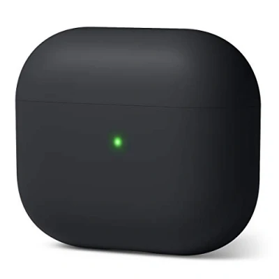 Afbeelding van elago Liquid Hybrid Hoesje Compatibel met AirPods 3 Case Drievoudige Laag Structuur Bescherming (Zwart)