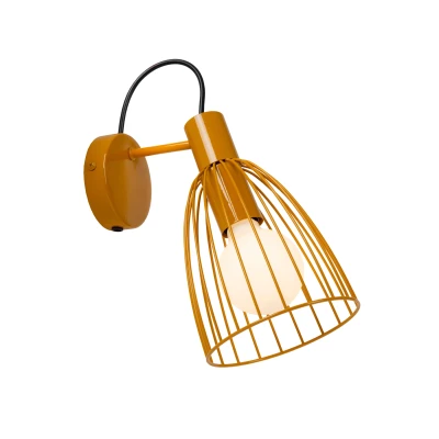 Afbeelding van Lucide MACARONS Wandlamp 1xE27 Okergeel