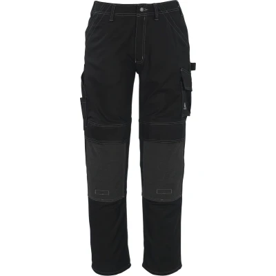 Afbeelding van Mascot Werkbroek Lerida Zwart Maat 50 L82 310 g/m² Verstelbare Hamerlus Met Rits Lange Taille Voorgevormde Tailleband Reflectie