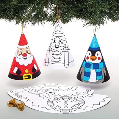 Afbeelding van Baker Ross AW982 kerstdecoratie voor feestelijke kunst en knutselwerk, 12 stuks, gesorteerd