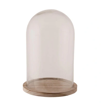 Afbeelding van Bellatio design Stolp glas houten plateau 25 x 17 cm