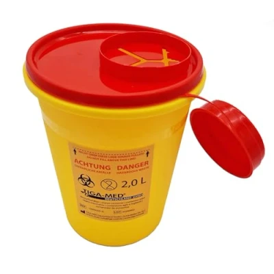 Afbeelding van Kanules werpcontainer 2Ltr. canulebox 5er Set (=5stuks) Afvoerdoos Kanuleafvalbak Tiga Med