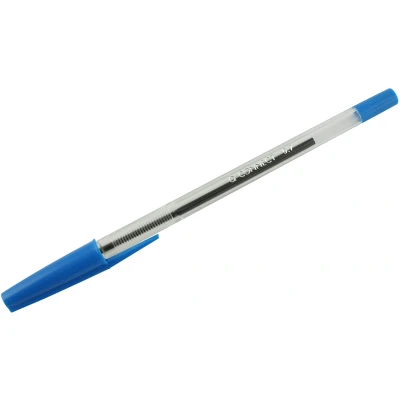 Afbeelding van 10x Q Connect balpen met dop, medium punt, blauw
