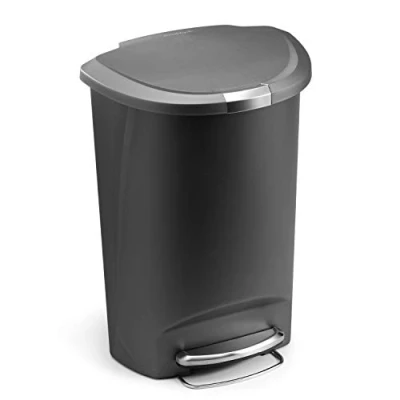 Afbeelding van Prullenbak simplehuman Semi Round Kunststof Grijs 50L