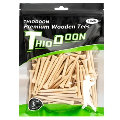 Afbeelding van THIODOON Golf Tees 3 1/4 &quot;Minder Wrijving Hout Training voor Golfer Professionele Natuurlijke Bulk 100 Count Golfing