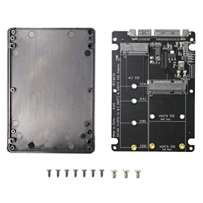 Afbeelding van GINTOOYUN 2 in 1 Combo M.2 NGFF B sleutel en mSATA SSD naar SATA 3.0 Adapter.M.2 (B/B+M Key NGFF) 2.5 Inch III Converter met 7mm behuizing