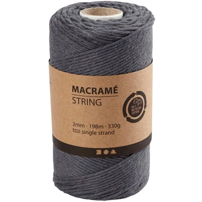 Afbeelding van Creativ Company Macrame Koord Grijs, 198m