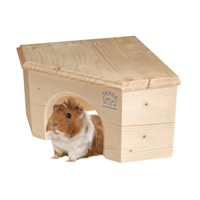 Afbeelding van Resch Nr14 cavia&#039;s hoekhuis natuurlijk massief hout van sparren/grote ingang en ruimtebesparend design